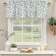 thumbnail image 2 of 2 Pack Valances for Window, Blue Green Eucalyptus Short Curtains for Kitchen Bedroom Living Room, Spring Botanical Leaves Weeping Rod Pocket Small Window Treatment Valance Drapes 54 x 18 Inch, 2 of 8