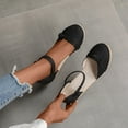 thumbnail image 4 of Cethrio Wedge Sandals for Women Solid Closed Toe Espadrilles Casual Summer Black Sandals Shoes Size 36, 4 of 9
