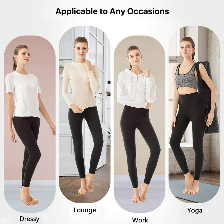 Zenana Women's & Plus (S-3X) Casual Cotton Stretch Active Wide Waistband  Tight Leggings with Pockets 