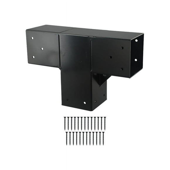GLFILL 3 Way Bracket 4x4inch Steel DIY Pergola Hardware Kit 3Way Right Angle Corner Bracket With Base For Garden Furniture Balcony 1pc
