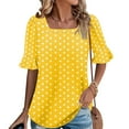 thumbnail image 2 of Wensltd Women's Summer Loose Blouses Printed Ruffled Sleeve Square Neck Top, 2 of 6