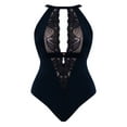 thumbnail image 4 of Scantilly by Curvy Kate Indulgence Stretch Lace Body Suit (ST010704),M,Blk/Latte, 4 of 9