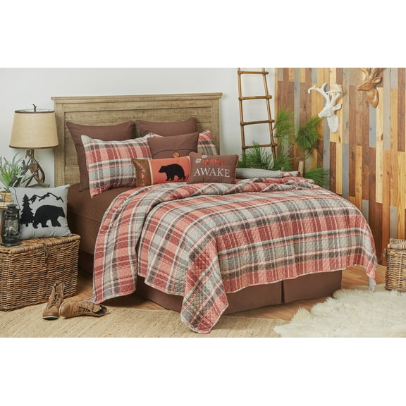 Saffron Plaid Full/Queen 3 Piece Quilt Set