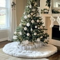 thumbnail image 2 of Falda de Árbol de Navidad AOGU Piel Sintética Blanca de Peluche 122 cm, 2 of 8