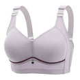 thumbnail image 2 of YWDJ Comfy Bras for Womens Back Closures Sleep Bras No Wires Comfy Bras Wide Strap Full Coverage Push up Wrap Lounge Bras Padded Comfort Bras Comfortable Bras Gray L, 2 of 3