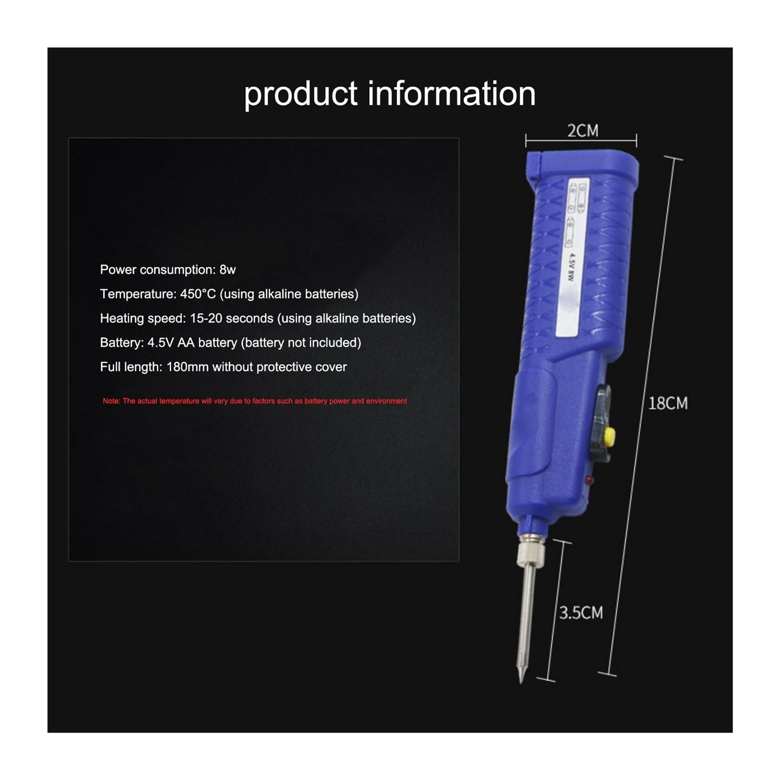 Electric Soldering Iron 4.5V 8W ,Wireless Soldering Iron Portable Soldering Pen, Battery powered Welding Solder Tools