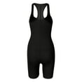 thumbnail image 3 of lmcalzta Womens Workout Seamelss Jumpsuit Yoga Ribbed Bodycon One Piece Square Neck Tank Top Romper, 3 of 8