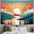 thumbnail image 2 of Fenyluxe  Boho Sun Tapestry Bohemian Mountain Tapestry for Bedroom Aesthetic Sunset Tapestries Forest Tree Tapestry Nature Tapestry Wall Hanging for Living Room Classroom 40x30inch, 2 of 6