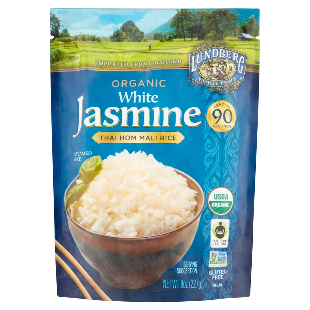 Lundberg Family Farms Organic White Jasmine Steamed Rice, 8 oz, 6 pack