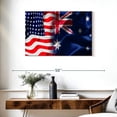 thumbnail image 3 of Elephant Stock Usa And Australia Flags Wall Art - Horizontal Canvas Wall Art - Living Room Wall Decor - Flags Canvas - Black And Red Decor - 36" x 24", 3 of 8
