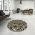 thumbnail image 4 of Ahgly Company Tapis Rond Lavable en Machine Intérieur Transitionnel Gris Minuit, 8 Pieds Rond, 4 of 7