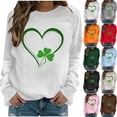 thumbnail image 3 of Diufon Shamrock Graphic Sweatshirts for Women Long Sleeve St. Patrick's Day Shirts Trendy Crewneck Tops, 3 of 8