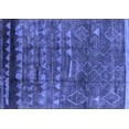 thumbnail image 1 of Ahgly Company Indoor Rectangle Solid Blue Modern Area Rugs, 2' x 4', 1 of 4