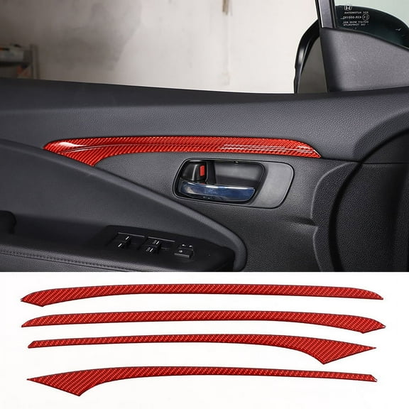 TINKI 4PCS Front Door Decoration Cover Trim for Honda Pilot 2016-2022, Carbon Fiber Automotive Inner Door Panels Guard Protector Sticker Accessories