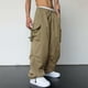 thumbnail image 1 of Pantalones largos para hombre, lisos, informales, con cordón, cintura elástica y bolsillo, pantalones deportivos cargo de poliéster., 1 of 9