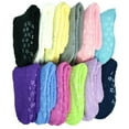 thumbnail image 6 of Glory Max Women's Soft Cozy Fuzzy Socks Non-Skid Solid Fluff Plush Home Slipper Socks - 4 Pairs, 6 of 6