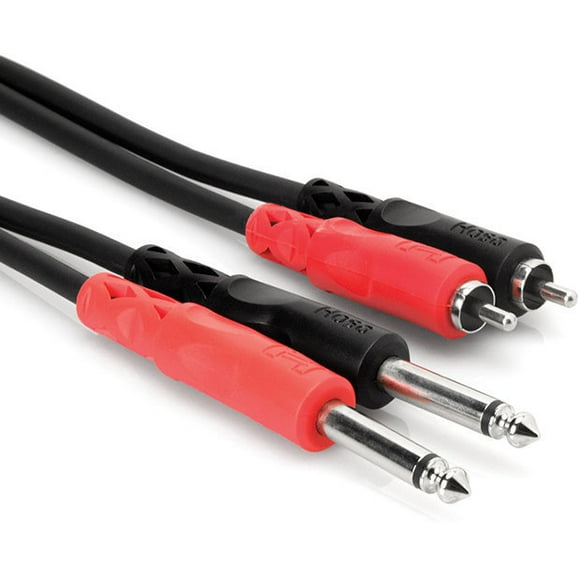 Hosa Câble d'Interconnexion Stéréo - Double 1/4 TS à Double RCA