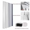 thumbnail image 6 of Blue Vertical Striped Blackout Curtains for Bedroom/Living Room, Pinch Pleated Black Out Curtains, White Minimalist Modern Room Darkening Window Drapes with Hooks 2 Panels, 39"x70", 6 of 8