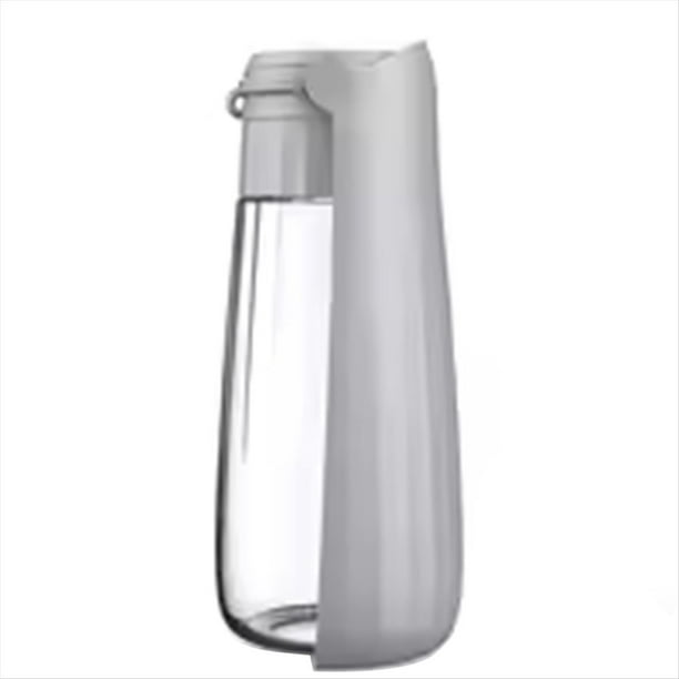 Botella de Agua para Exteriores, Dispensador de Agua Plegable, Tamaño Pequeño, Mediano y Grande, para Perros Pequeños y Gatos, Color Gris.