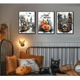 thumbnail image 4 of Halloween Wall Art Canvas Posters Prints Vintage Watercolor Ink Style Pumpkin Bat Wall Decor Pictures Paintings for Home Decoration Unframed, 4 of 6