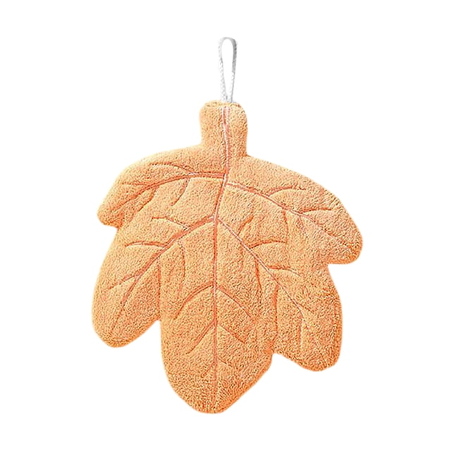 Decorative Hangable Leaf Shape Coral Towels for Bathroom and Kitchen Use Soft Absorbent Washcloths Home