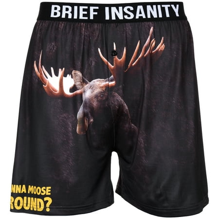 Men's Boxer Shorts Underwear by Brief Insanity Moose