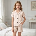 thumbnail image 2 of Xudanell Baby Girls Toddlers Baby Girls' 2-Piece Coat Style Pajama Short Set (5-6 Years,Yellow), 2 of 4