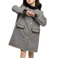 thumbnail image 2 of Mercatoo Girls Long Woolen Coat Wool Blend Winter Jackets Double 𝐁reasted Outerwear with Pockets Classic Elegant Overcoat, 2 of 9