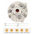 thumbnail image 6 of 13 Inch Round Placemats Set of 6, Farmhouse Dandelion Non Slip Heat Insulation PP Table Mats, Spring Modern Country Flower Black Beige Washable Place Mats for Kitchen Dining Party Table Decor, 6 of 7