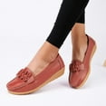 thumbnail image 2 of Dakaela Women's Slip on Loafers Casual Work Driving Walking Shoes Low Heel Wedge Dress Oxfords Red 9, 2 of 7