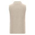 thumbnail image 4 of Lovskoo Womens Fuzzy Sherpa Fleece Jacket Lightweight Vest Cozy Stand Collar Sleeveless Cardigan Zipper Waistcoat Outerwear With Pocket Khaki, 4 of 6