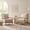 Beige, variant on Rubber Wood Spindle Accent Chair, Upholstered Armchair with Thick Cushion and Wood Frame, Black