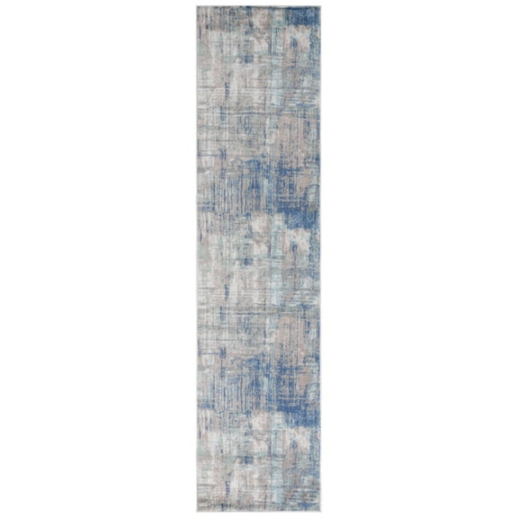 SAFAVIEH Skyler Aifric Distressed Runner Rug, Grey Beige/Blue, 2'2" x 9'