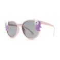 thumbnail image 2 of Girls Plastic Unicorn Charm Thin Plastic Round Horn Rim Sunglasses Pink, 2 of 4