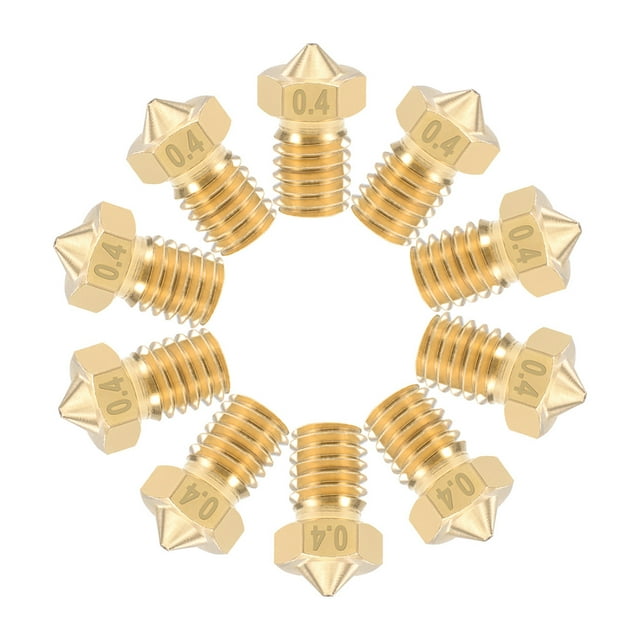 Uxcell 0.02 '' 3D Printer Nozzle Head Thread Replacement Brass 10 pcs