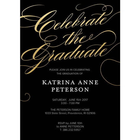 Classic Script Graduation Invitation (Best Place To Order Graduation Invitations)