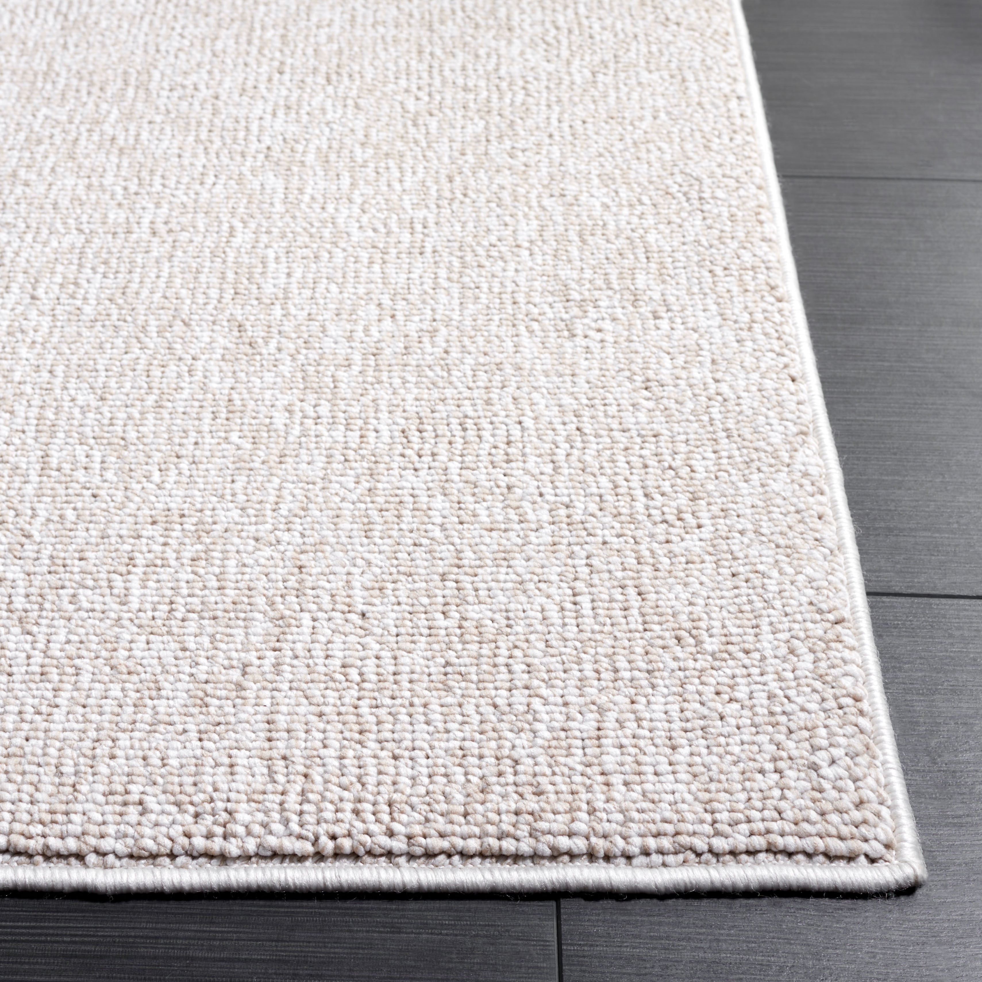 SAFAVIEH River Randa Solid Polyester Area Rug, Beige, 4' x 6'