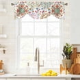 thumbnail image 3 of White Boho Tie Up Valance Curtains for Windows, Kitchen Curtains Window Treatments, Retro Ethnic Colorful Flower Aesthetic Art Short Window Shades Valances for Bedroom Bathroom Cafe 42"x18", 3 of 8