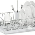 thumbnail image 4 of Classic Large Rust Resistant Full Dishrack with Removable 3 Compartment Flatware Caddy, Andlged Drain Board, 3-Piece, White, 4 of 5