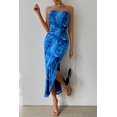 thumbnail image 3 of Vestido PRETTYGARDEN Strapless Bodycon Maxi Estampado Azul S, 3 of 6