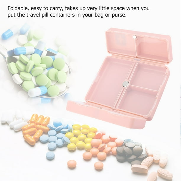 Estuche portátil para pastillas, estuche portátil para medicamentos Estuche plegable para pastillas Estuche plegable para pastillas Rendimiento sólido