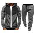 thumbnail image 2 of VBTAPA Mens Hoodie Tracksuit 2 Piece Casual Sweatsuit Color Block Long Sleeve Zip Up Sweatshirt Jacket and Drawstring Waist Sweatpants Jogging Matching Sets with Pockets Dark Gray XXL, 2 of 6