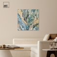 thumbnail image 3 of Calming Seaweed Beach Coastal Inspired Canvas Wall Art by Art Remedy, Silver Floater Frame, 40"x40", 3 of 7