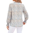 thumbnail image 4 of Fantaslook Floral Plus Size Blouses for Women Loose Lined Flowy Shirts Trendy Smocked Cuff Long Sleeve Tops, 4 of 9