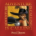 thumbnail image 2 of Girl's Puss in Boots: The Last Wish Adventure is Calling Graphic Tee Red Small, 2 of 5
