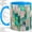 Blue, variant on Teal Abstract Mosaic Accent Mug, 11oz Ceramic Coffee Cup for Art Fans