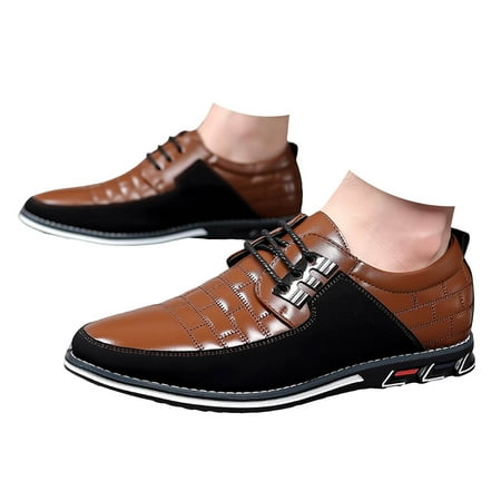 Oyedens Men s Oxfords Dress Shoes Classic Lace up Leather Formal Derby Wingtip Office Shoes for Men