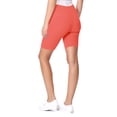 thumbnail image 3 of Women's High Waist Cotton Stretch Solid Casual Active Biker Short Pants, 3 of 5