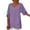 Purple, variant on JeashCHAT Shirts for Women Women Casual Lotu Sleeve V-Neck Solid Irregular Blouse Tops T-Shirt