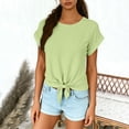 thumbnail image 7 of Craaazy Women's Relaxed Fit Summer Short Sleeve Topss, Round Neck Bow Knot Casual Shirt, Loose Fit Comfy Tee for Everyday Outfits Gifts, 7 of 7